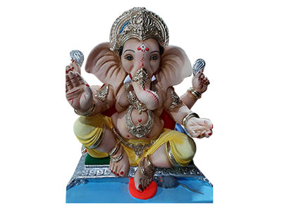 Book 18 Inches Madras Eco-Friendly Shadu Mati Yellow Ganpati Murti Online At Orgpick